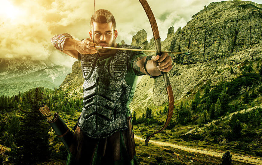 Fantasy Archer Shooting a Bow